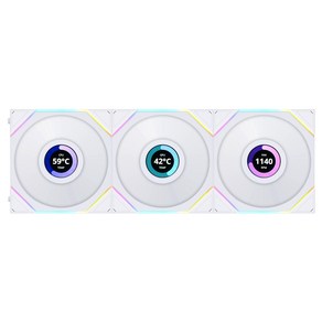 리안리 UNI FAN TL LCD 120 케이스 쿨링팬, 컨트롤러/3팩 WHITE, 1개