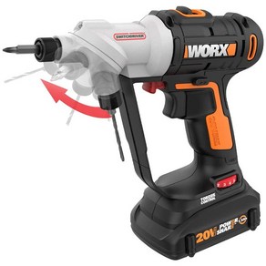 웍스 스위치 드릴 드라이버 WORX 20V WX176L 20V Codless Dill and Dive with Rotating Dual Chucks, 1세트