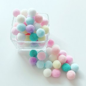 컬러 믹스 폼폼이 뿅뿅이 칼라솜 솜방울 10mm-30mm, 20미리*2봉, 1개, 파스텔