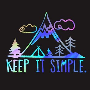 KEEP IT SIMPLE 카라반 스티커 자동차 캠핑카 튜닝 홀로그램 데칼스티커, KEEP IT SIMPLE 홀로그램, 2개