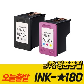 삼성 ink-m180 ink-c180 재생 잉크 SL-J1660 SL-J1663 SL-J1665 SL-J1770FW, 검정+컬러, 1개