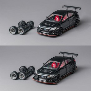 CM-Model 1:64 스바루 Vais 와이드 바디킷 - 블랙 (추가 휠 포함), B(WRX vesion), 1개