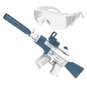 UB 워터건 전동 물총 고글 패키지 위터밤 AK47 소총, 블루,투명, 1개
