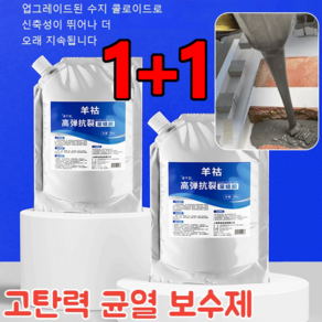 1+1 [10초 속건] 지붕 바닥 균열 보수 그라우팅 접착제 속건 고탄력 균열 보수제, 500ml, 2개