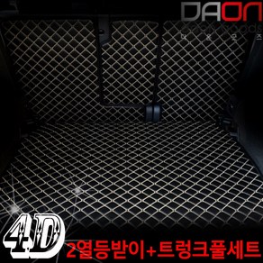 아이빌 폭스바겐 뉴티구안 신형퀼팅 4D 자동차 트렁크매트 + 2열등받이 풀세트, 올스페이스 7인승분리형, 블랙+블루