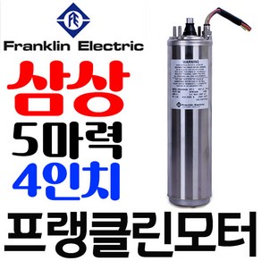 펌프샵 프랭클린모터 5마력 삼상 380V 4인치 심정용 수중모터 지하수샘모터 온수농장 빌딩급수용 농공업용 프랭크린 프랜클린 프랜크린, 프랭클린 5마력 삼상모터만(4인치), 1개