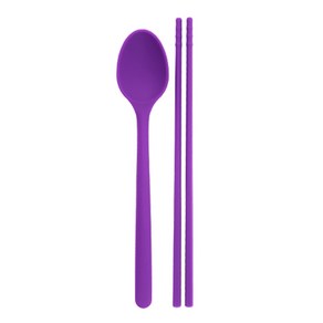 홈하우스 프리미엄 실리콘 성인용 수저세트, 바이올렛퍼플, 숟가락 + 젓가락, 1세트