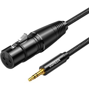 유그린 XLR 캐논 잭 (암) - 3.5mm 스테레오 마이크 케이블 2m U-20244, 1개