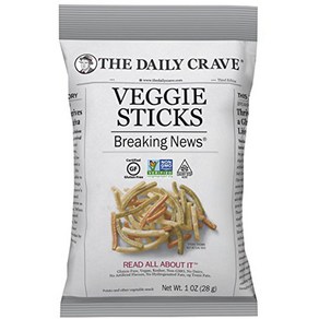 The Daily Cave Veggie Sticks 1 Oz (Pack Of 24) N The Daily Cave 베지 스틱 1온스(24팩) 비 GMO 프리 코셔, 28g, 24개