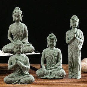 불교 mini buddhist monkeys tibetan buddhism figuines buddha 수지 동상 정원 자동차 장식 명상 홈 수족관 장식, 3, 1개