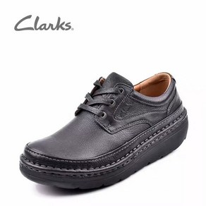 클락스 CLARKS 남성화 소가죽 통굽 스트랩 키높이 비즈니스화