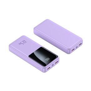 고속충전 보조배터리 30000mAh PD 22.5W QC3.0 LED 잔량표시, 퍼플