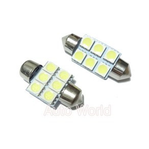 12V 6칩 LED 실내등 31mm 36mm 트렁크등 5050 번호판등, 6칩 36mm, 1개