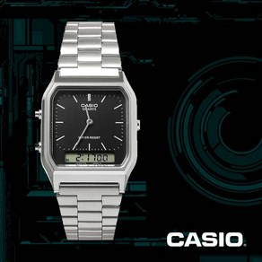 [CASIO] 카시오 AQ-230A-1D 공용 메탈 빈티지 디지털 시계