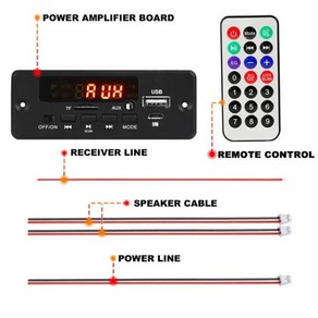 스피커용 블루투스 5.0 USB TF FM 라디오 모듈 핸즈프리 음성 레코드 50W 앰프 12V MP3 디코더 보드 25W 5V