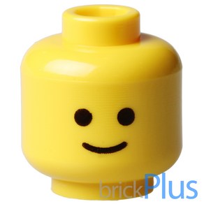 레고 노란색 헤드 웃는 얼굴 Yellow Minifigure Head Standard Grin Pattern - Stud Recessed 3626cp01 9336