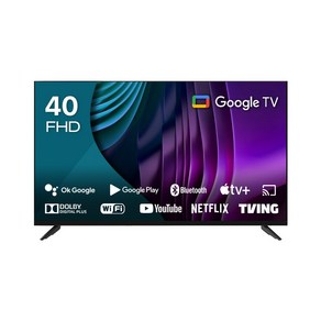 큐빅스 FHD LED 스마트 TV 101cm(40인치) 구글 안드로이드 11 HDR 블루투스 WIFI 넷플릭스 유튜브 에너지효율 1등급, LE-401FSGA, 스탠드형, 고객직접설치