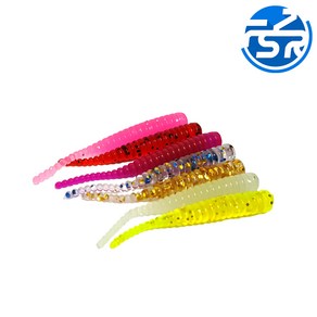 AfishLURE 축광 소형웜 4cm 1.5인치 15개입 7가지 색상 볼락 풀치 전갱이, Puple, 0.35g