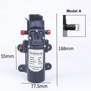 농업용 전기 워터 펌프 블랙 마이크로 고압 다이어프램 물 분무기 세차 12V 24V