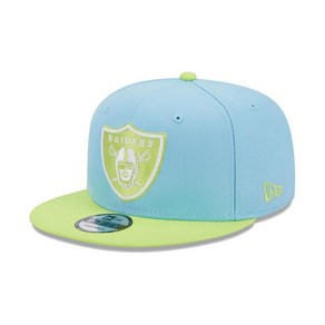 New Era 블랙 프라이데이 남성용 라이트 블루 네온 그린 Las Vegas Raiders 투톤 컬러 팩 9FIFTY 스냅백 모자