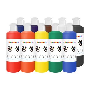 (사은품증정) 감성물감 250ml 10색 스노우키즈 핑거페인트 유아물감 원색물감 미술놀이 물감놀이 촉감놀이, 1개, 감성물감250ml(10색)+사은품:포리시트 멀티(랜덤)