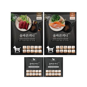 올바른끼니 강아지 소프트사료 소고기 + 초록입홍합 1.2kg + 연어 + 칠면조 1.2kg 세트, 1세트, 2.5kg