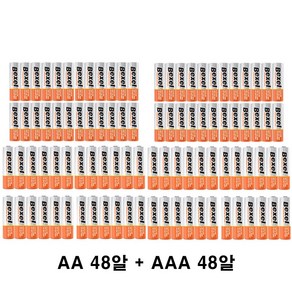 백셀 AA 48알 + AAA 48알 벌크형 알카라인 건전지