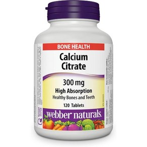 (캐나다 직구) 웨버내추럴스 구연산 칼슘 120정 Webbe Natuals Calcium Citate