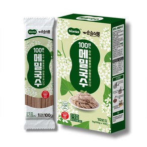 순솔 100% 메밀국수 100g 10개입 소바면 메밀소바 냉소바 비건면 무밀가루 제로콜레스테롤 제로당 제로슈거 고단백질 제로나트륨 당뇨국수 당면 노밀가루, 1박스, 1kg