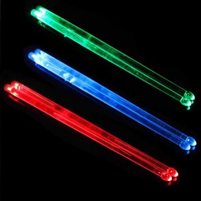 타악기 소품 LED 폴리머 소재 야광 드럼 스틱 무대 공연 재즈 레드 그린 블루 5A, [01] Red, 1개