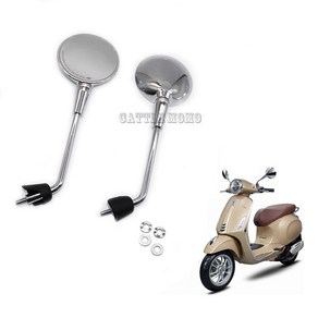 베스파사이드미러 Vespa 모델 LT LX LXV GTV GTS Spint Pimavea 50 125 250 300 GTS300 바이크 오토바이 리어 뷰 사이드 미러에 적합, 1개