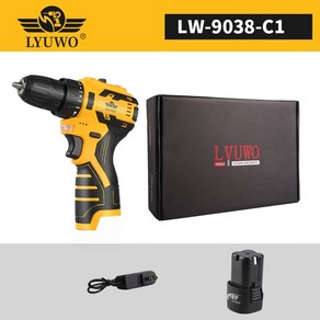 탁상드릴 LYUWO 브러시리스 전기 드릴 무선 미니 스크루 드라이버 리튬 이온 배터리 가정용 16.8V 35NM, LW-9038-C1_EU, [01] EU, 1개, 01 LW-9038-C1_01 EU