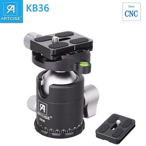 36mm 삼각대 볼 헤드 범용 볼 헤드 ARTCISE KB36 CNC 알루미늄 합금 전문 구조 카메라 DV 망원경 모노포드에 대한 최대 하중 20kg, 1개