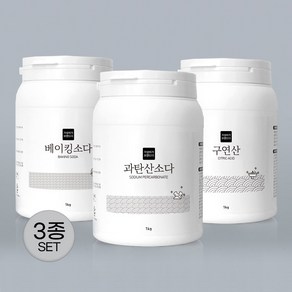 가성비가 브랜드다 베이킹소다+과탄산소다+구연산 천연세제 세트, 1세트