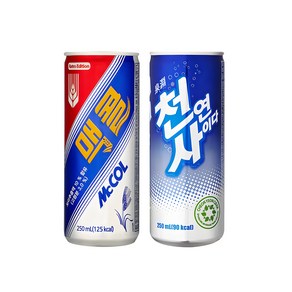 1+1 맥콜250ml*30캔+천연사이다250ml*30캔_ 총 60캔, 60개, 250ml