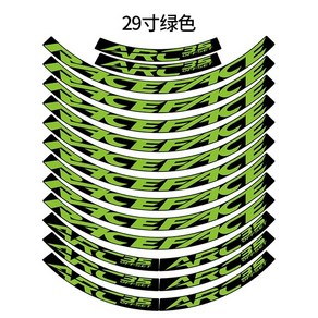 자전거휠데칼 RACEFACE-ARC35 MTB 림 스티커 자전거 휠 세트 데칼 액세서리, [16] 29e geen, 1개