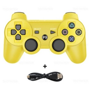 컨트롤러 소니 PS3 지원 블루투스 무선 게임패드 플레이 스테이션 3 조이스틱 콘솔 PC용, 11) Yellow