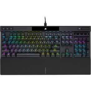 커세어 K70 RGB PRO 유선 기계식 게이밍 키보드 (CHERRY MX 스피드 스위치 선형 및 고속 8000Hz 하이퍼폴링 PBT 더블샷 프로 키캡 소프트 터치 팜레스트) QW, MX SPEED (Linea & Fast), Black