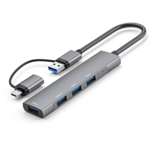 C타입 USB A 듀얼타입 멀티허브 커넥터 USB3.0 4포트 스마트폰 태블릿 패드 맥북 노트북 PC 연결, 단일모델, 1개