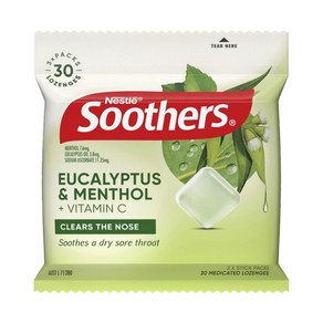 네슬레 수더스 멘솔 유칼립투스 목캔디 30개입 Soothes Eucalyptus & Menthol, 120g, 1개