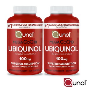 퀴놀 메가 코큐텐 유비퀴놀 100mg Qunol Ubiquinol 120정 x 2개