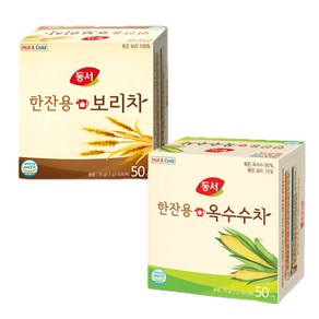 동서식품 종이컵 티백 한잔용 보리차 50T+옥수수차 50T / 사무실/탕비실/회사, 1세트