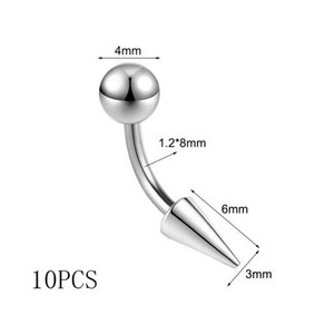 피어싱 헬릭스 콘 내부 나사산 눈썹 mm 개 곡선 링 립 스파이크 로트당 귀걸이 바벨