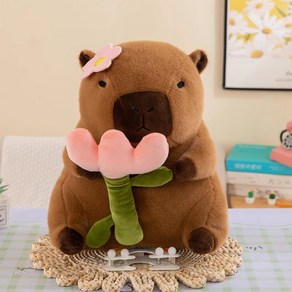 카피바라인형 동물인형 동물쿠션 카피바라쿠션, 30cm, 플라워