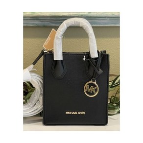 MICHAEL KORS 머서 XS 미니 NS 쇼퍼 크로스바디 사첼백 블랙 가죽 골드