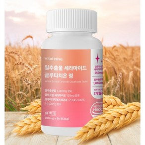 바이탈베이스 밀추출물 세라마이드 갱년기 영양제 600mg, 2개, 120정