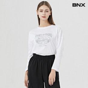 BNX 심플 스토리 레터링 여성 긴팔 티셔츠 BV3TS005L0