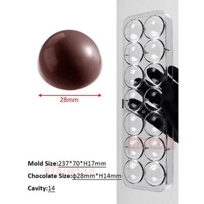 폴리카보네이트 캔디 초콜릿 몰드 아크릴 봉봉 제과 주방 베이킹, 1개, 8.1068B-by0407