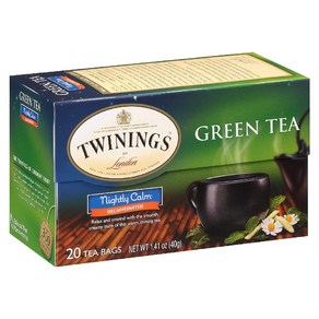 Twinings 트와이닝 녹차 나이트캄 디카페인 20 티백 40g(1.41oz)