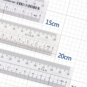 플라스틱 직선 자, 15cm, 1개